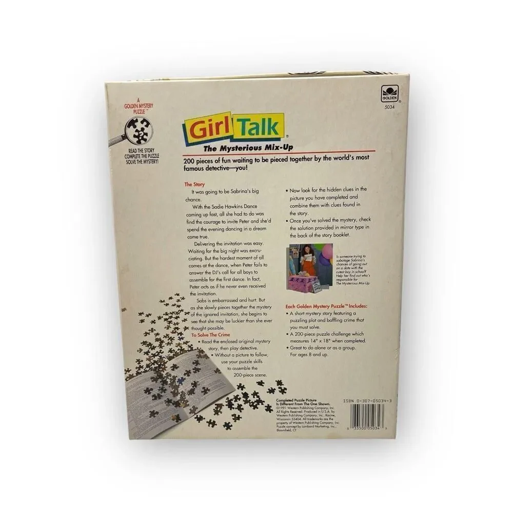Girl Talk Mysterious Mix-Up Puzzle Western Publishing 1991 Complete with Book